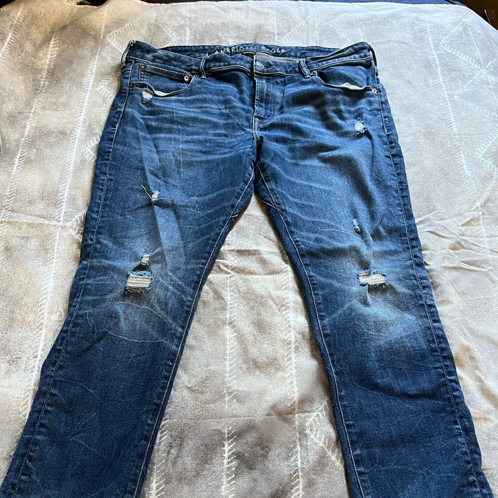American Eagle move free slim, air flex + jeans